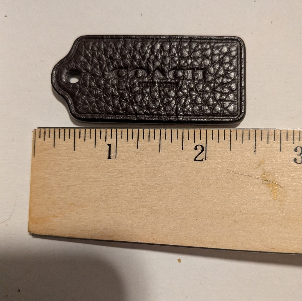 Coach Brown Pebbled Leather Hangtag